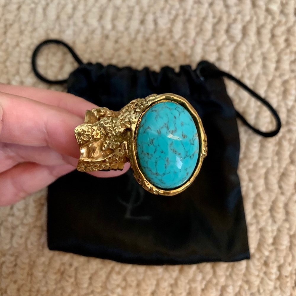YVES SAINT LAURENT
Arty Ovale Ring Gold Turquoise